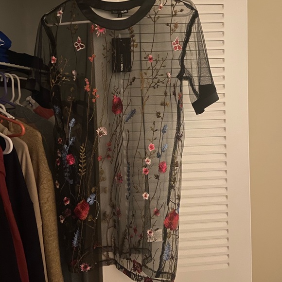 Festival look embroidered mesh dress - Picture 1 of 2